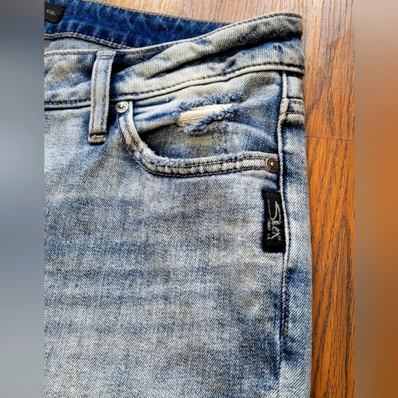 Silver Elyse Slim Light Blue Denim Cut Off Jeans W27/L24 CA00508 - Picture 3 of 11